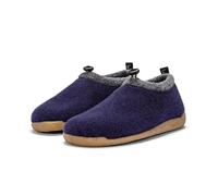 Le Clare Sillian - Pantofole Donna Invernali Chiuse in Lana Cotta con Comodo Plantare in Memory Foam, Ciabatte Uomo Calde Made in Italy, Suola Antiscivolo, Scarpe da Casa Unisex (45, Blu)