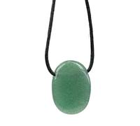 Le Cocon de Clea Collana Avventurina verde pietra ovale forata cordino nero, Pietra, Avventurina