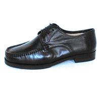 Le comodone Mocassino Allacciato da Uomo in Pelle, Suola in Cuoio con Mezza piantella di Gomma, Tacco di 2 Centimetri, Ampia Calzata,Numero 47.