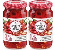 Le Conserve della Nonna Pepic Anelli Peperoncini Italiani in Olio (Confezione da 2)