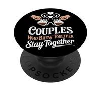 Le coppie che fanno insieme stanno insieme Preparazione del caffè a casa PopSockets PopGrip Adesivo