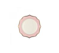 Le Coq Ionica rosa con filo oro, piatto pane 15 cm Ionica rosa con filo oro, piatto pane 15 cm