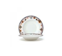 Le Coq Lithos bianco e blu, piatto fondo 21,5 cm Lithos bianco e blu, piatto fondo 21,5 cm