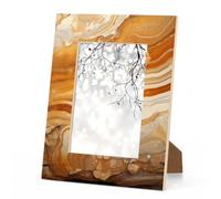 Le cornici in legno ambrato giallo chiaro possono esporre foto da 10 x 15 cm. Con ganci e staffe, queste cornici possono essere visualizzate verticalmente o orizzontalmente