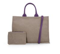 Le Corone Bags Borsa shopper in canvas con pochette
