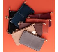 Le Corone Bags Mini Tosca pochette in pelle con cuciture a contrasto