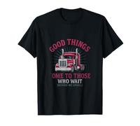 Le cose buone arrivano a coloro che aspettano dietro di me in salita Trucker Maglietta