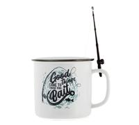 Le cose buone arrivano a coloro che esca Tazza in ceramica Tema pesca Regalo per