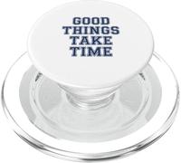 Le cose buone richiedono tempo in stile Varsity College Football PopSockets PopGrip per MagSafe