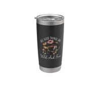 Le cose buone sono selvagge e gratis Cottagecore Floreale Bicchiere termico in acciaio inox doppia parete