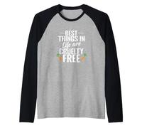 Le Cose Migliori della Vita Sono Cruelty Free Maglia con Maniche Raglan