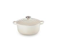 Le Creuset Cocotte rotonda Evolution in ghisa vetrificata con Coperchio, diameter 22 cm, Meringue, 21177227164430