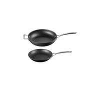 LE CREUSET 51802000010002 - Set di padelle in alluminio antiaderenti, 24 cm e 28 cm, adatte a tutti i piani cottura, compresi quelli a induzione, antracite/argento
