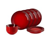 LE CREUSET 79351000607081 dinnerware Set, Stoneware, Rosso Ciliegia