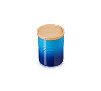 Le Creuset Barattolo M con coperchio in legno in Gres Vetrificato, 540 ml, 10 cm, Azure, 60825542200099
