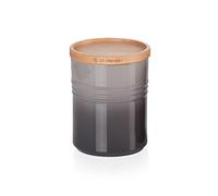 Le Creuset Barattolo M con coperchio in legno in Gres Vetrificato, 540 ml, 10 cm, Flint, 91044401444099
