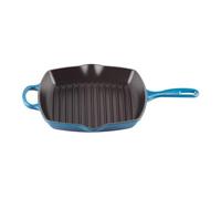 Le Creuset Bistecchiera Evolution in Ghisa, Quadrata, 26 cm, Adatta a Tutte le Fonti di Calore Inclusivo Induzione, 2,86 kg, Blu Marsiglia