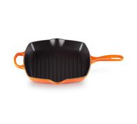Le Creuset Bistecchiera Skillet quadrata Evolution in ghisa vetrificata, 26 cm, Arancione, 20183260900422