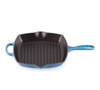 Le Creuset Bistecchiera Skillet quadrata Evolution in ghisa vetrificata, 26 cm, Azzurro, 20183262200422