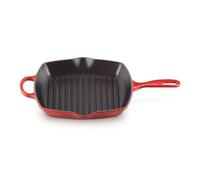 Le Creuset Bistecchiera Skillet quadrata Evolution in ghisa vetrificata, 26 cm, Ciliegia, 20183260600422