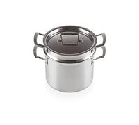 Le Creuset Casseruola alta Classic con coperchio e scolapasta in acciaio inox, diameter 20 cm, Volume 6.0L, Compatibile con Tutte Le Fonti di Calore (Induzione Inclusa), 96200520001000