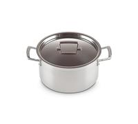 Le Creuset Casseruola alta con coperchio in acciaio inox, diameter 24 cm, Volume 6.0L, Compatibile con Tutte le Fonti di Calore, Induzione Inclusa, 96200624001000