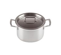 Le Creuset Casseruola alta con coperchio in acciaio inox, diameter 20 cm, Volume 4.0L, Compatibile con Tutte le Fonti di Calore, Induzione Inclusa, 96200620001000
