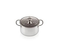 Le Creuset Casseruola bordi alti con coperchio in acciaio inox, diameter 18 cm, Ghisa, Argento, 96600618000000