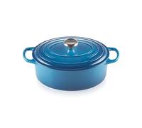 LE CREUSET Casseruola Evolution in Ghisa con Coperchio, Ø 29 cm, Ovale, Adatta a Tutte Le Fonti di Calore Inclusivo Induzione, Volume: 4.7 l, 4.675 kg, Blu Marsiglia