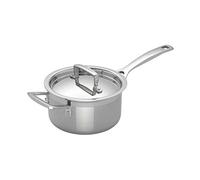 Le Creuset Casseruola manico lungo con coperchio in acciaio inox, diameter 20 cm, Volume 3.8L, Ottimale per Tutte le Fonti di Calore, Induzione Inclusa, 96200920001000