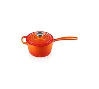 Le Creuset Casseruola manico lungo in ghisa vetrificata e pomolo acciaio inox, Rotonda, 1.2 l, Diametro 16 cm, Adatta a Tutte le Fonti di Calore, Incl. Induzione, 2.372 kg, Arancione, 21181160902430