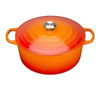 Le Creuset Evolution-Signature Arancio, Casseruola Cm Ø 28 in Ghisa con Coperchio Made In France