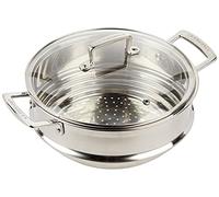Le Creuset Cestello per cottura al vapore grande in acciaio inox con coperchio in vetro, diameter 24 cm, Acciaio inox, 96101924001000