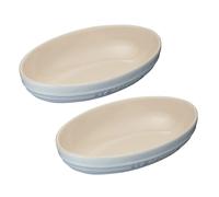 Le Creuset ciotola ovale in gres 23 cm blu costiero set di 2 dal Giappone F/S