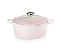 Le Creuset Cocotte rotonda Evolution in ghisa vetrificata con Coperchio, ⌀ 24 cm, Shell Pink, 21177247774430