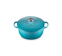 Le Creuset Cocotte rotonda Evolution in ghisa vetrificata con Coperchio, diameter 20 cm, Blu Caribe, 21177201702430