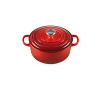 Le Creuset Cocotte rotonda Evolution in ghisa vetrificata con Coperchio, diameter 20 cm, Ciliegia, 21177200602430