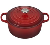 Le Creuset Cocotte rotonda Evolution in ghisa vetrificata con Coperchio, diameter 22 cm, Ciliegia, 21177220602430