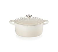 Le Creuset Cocotte rotonda Evolution in ghisa vetrificata con Coperchio, diameter 22 cm, Meringue, 21177227164430