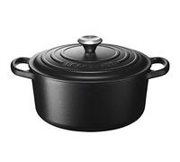 Le Creuset Cocotte rotonda Evolution in ghisa vetrificata con Coperchio, diameter 22 cm, Nero, 21177220000430