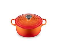 Le Creuset Cocotte rotonda Evolution in ghisa vetrificata con Coperchio, diameter 24 cm, Arancione, 21177240902430