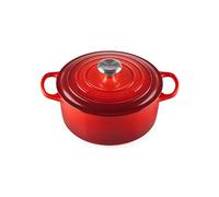 Le Creuset Cocotte rotonda Evolution in ghisa vetrificata con Coperchio, diameter 24 cm, Ciliegia, 21177240602430