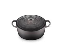 Le Creuset Cocotte rotonda Evolution in ghisa vetrificata con Coperchio, diameter 24 cm, Flint, 21177244442430