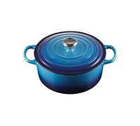 Le Creuset Cocotte rotonda Evolution in ghisa vetrificata con Coperchio, diameter 26 cm, Azzurro, 21177262202430