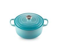 Le Creuset Cocotte rotonda Evolution in ghisa vetrificata con Coperchio, diameter 26 cm, Blu Caribe, 21177261702430