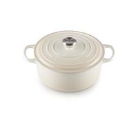 Le Creuset Cocotte rotonda Evolution in ghisa vetrificata con Coperchio, diameter 26 cm, Meringue, 21177267164430