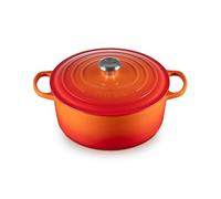Le Creuset Cocotte rotonda Evolution in ghisa vetrificata con Coperchio, diameter 28 cm, Arancione, 21177280902430