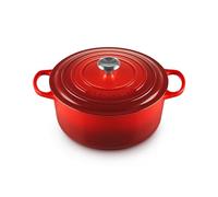 Le Creuset Cocotte rotonda Evolution in ghisa vetrificata con Coperchio, diameter 28 cm, Ciliegia, 21177280602430