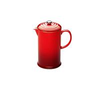 LE CREUSET Coffee Press in gres vetrificato con Pressa in Acciaio Inox, 1 L, Ciliegia, 91028200060000