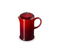 LE CREUSET Coffee Press in gres vetrificato con Pressa in Acciaio Inox, 1 L, Ciliegia, 91028200060000